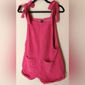 SHEIN Pink Corduroy Romper